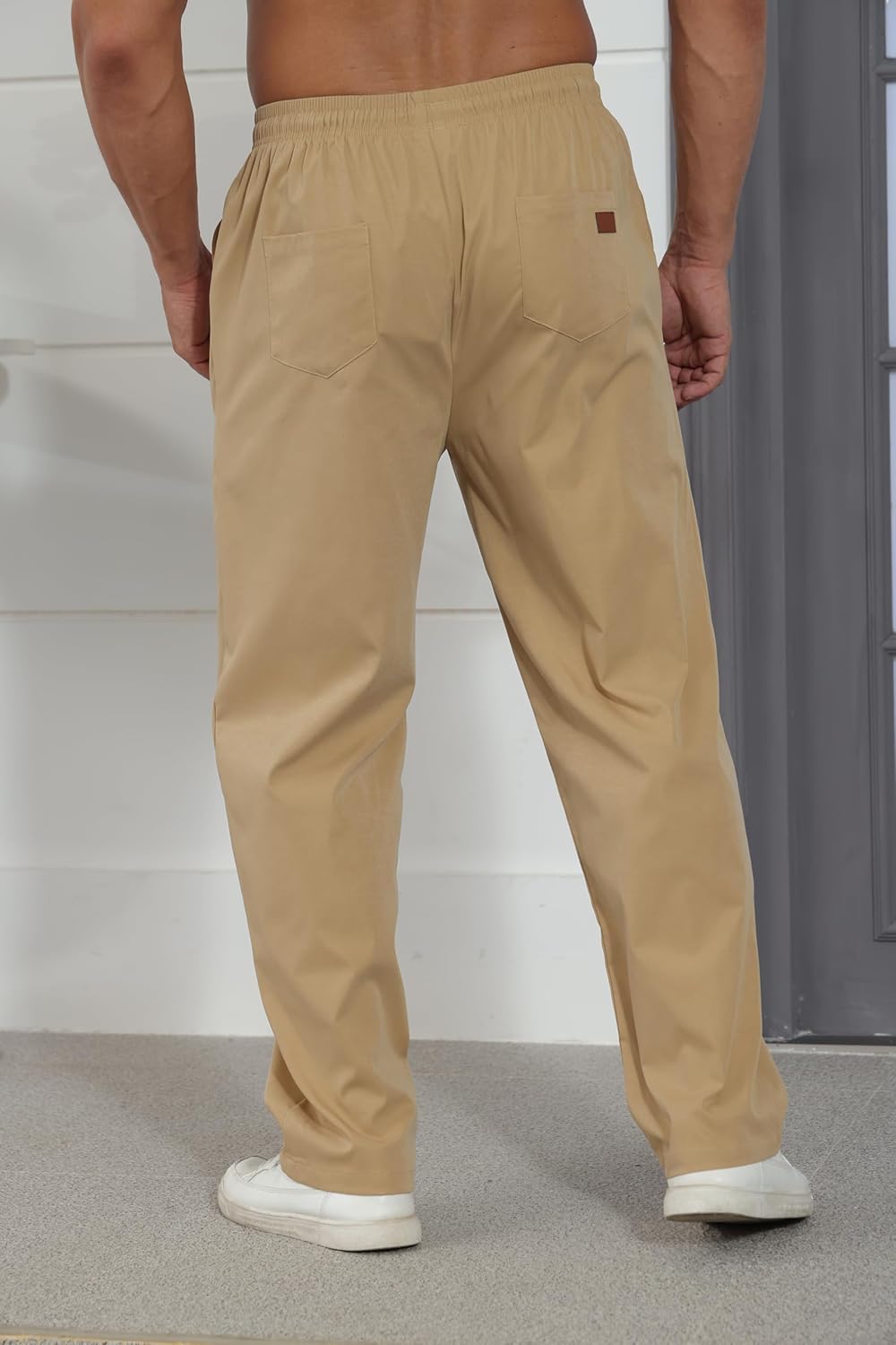 Mens Casual Jogger Pants Relaxed Fit Cargo Pants Drawstring Sweatpants Hiking Outdoor Twill Sport Pants