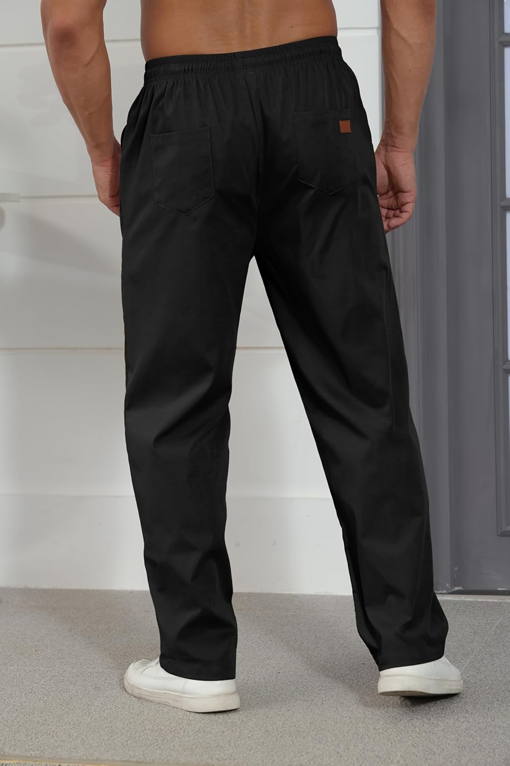 Mens Casual Jogger Pants Relaxed Fit Cargo Pants Drawstring Sweatpants Hiking Outdoor Twill Sport Pants