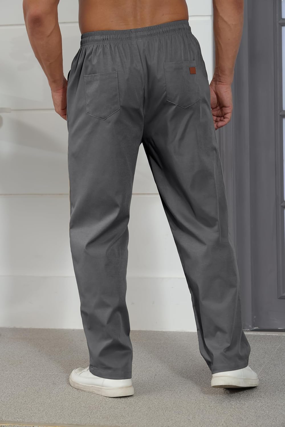 Mens Casual Jogger Pants Relaxed Fit Cargo Pants Drawstring Sweatpants Hiking Outdoor Twill Sport Pants