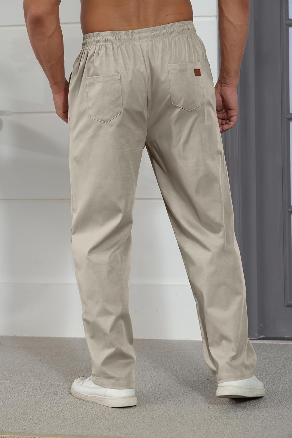 Mens Casual Jogger Pants Relaxed Fit Cargo Pants Drawstring Sweatpants Hiking Outdoor Twill Sport Pants